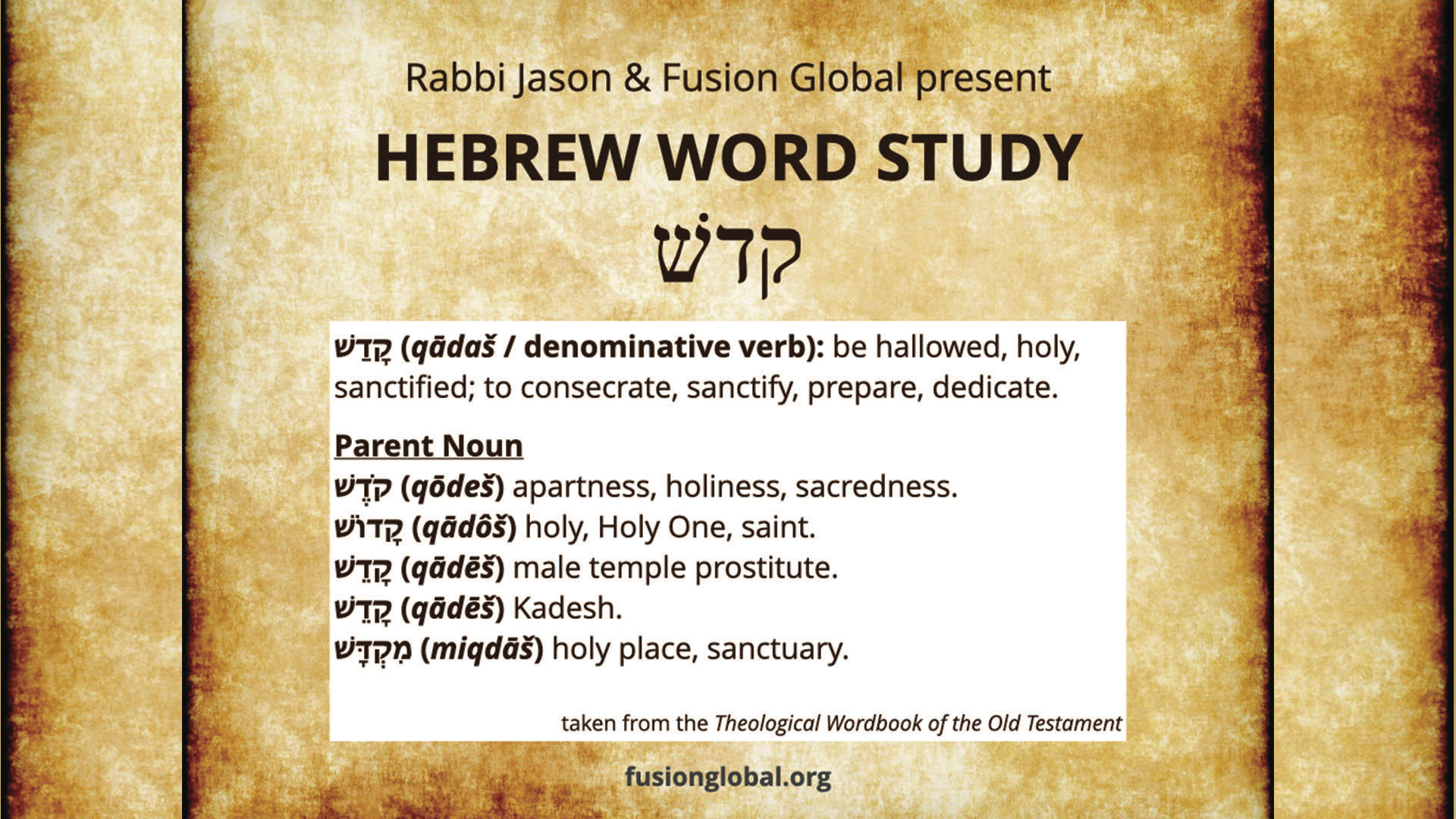 Hebrew Word Study with Rabbi Jason Sobel – Fusion Global with Rabbi Jason  Sobel